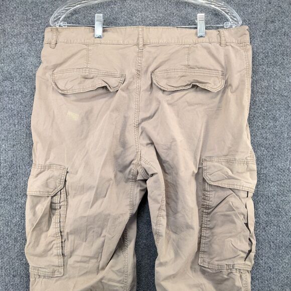 Divided H&M Men's Cargo Pants Tan Size 34 Flat Front Multi-Pocket Tapered Leg - Picture 6 of 12